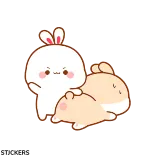 ๐ซค cute, bunny, animal, kawaii, cartoon, pet telegram sticker