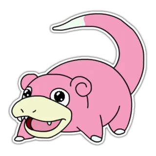 ⏳ Slowpoke Pokemon pokemon, wolny, różowy, zwierzę, słodki telegram sticker