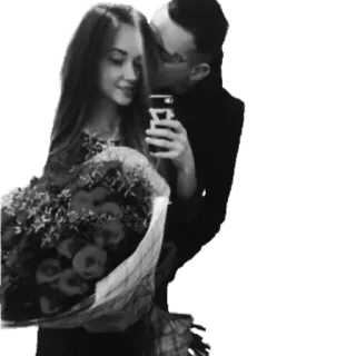 😘 para, romantyzm, kwiaty, miłość, portret, związek telegram sticker