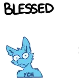 👊 BLESSED bendecido, animal, azul, peludo telegram sticker