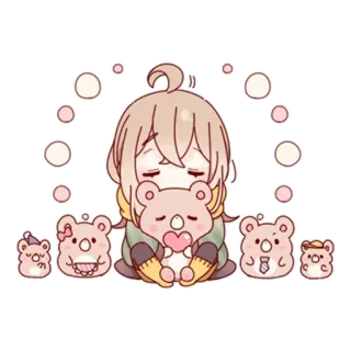 ☺️ การ์ตูน, คาวาอิ, น่ารัก, ตัวละคร, หมี, หัวใจ, จิบิ telegram sticker