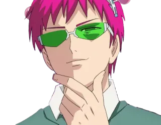 🤔 Kusuo Saiki The Disastrous Life of Saiki K. Аниме, Saiki K., Кусуо Сайка, Телепат, Экстрасенс, Персонаж telegram sticker