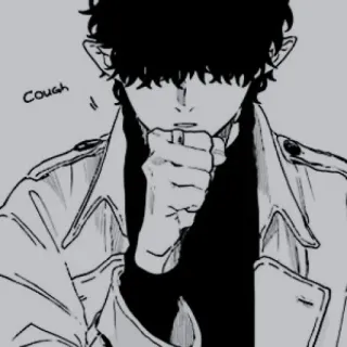 👁‍🗨 Cough animé, manga, toux, personnage telegram sticker