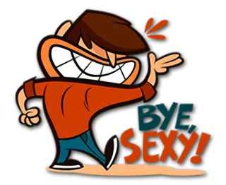 🤗 Bye, sexy! 卡通, 问候, 幽默, 再见, 性感, 告别 telegram sticker