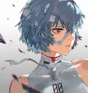 🌊 Rei Ayanami Neon Genesis Evangelion อนิเมะ, ผู้หญิง, ตัวละคร, เรย์ อายานามิ, อีวานเกเลียน telegram sticker