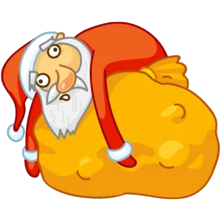 🎁 Santa Claus Père Noël, Noël, fête, sac, cadeau whatsapp sticker