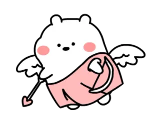 ✨ cupidon, ours, ange, amour, saint valentin, cœur, flèche whatsapp sticker