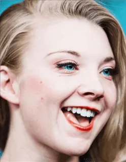 😃 smiling, woman, portrait, actress, person telegram sticker