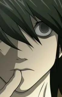 👀 L Lawliet Death Note Anime, Manga, Detective, Pensiero, L telegram sticker