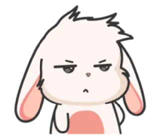 😒 coelho, desenho animado, fofo, animal, expressão telegram sticker