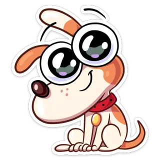 ☺️ cane, cucciolo, cartone animato, animale, carino, animale domestico telegram sticker