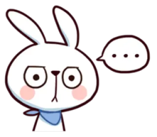 🙁 ... Hase, denkend, Cartoon, süß, Tier, weiß telegram sticker