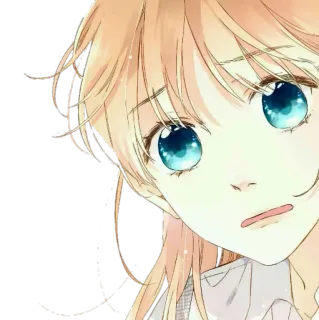 😕 Anime, Desenho animado, Menina, Retrato, Adesivo whatsapp sticker