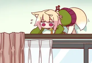 🦊 Anime, Garota gato, Fofo, Kawaii, Adesivo, Desenho animado telegram sticker