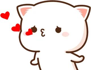 😘 gato, beso, corazón, lindo, amor whatsapp sticker