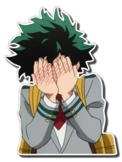 😳 Izuku Midoriya My Hero Academia Anime, My Hero Academia, Izuku Midoriya, Fanart, Pegatina whatsapp sticker