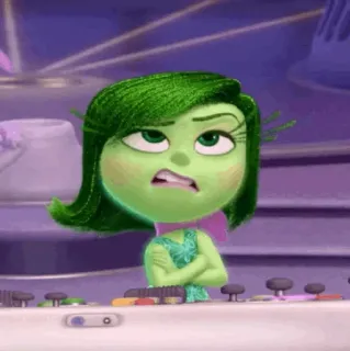 🤖 Disgust Inside Out Disgusto, Inside Out, Verde, Cartone animato, Personaggio, Emozione telegram sticker