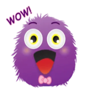 😯 WOW! Cartone animato, Viola, Mostro, Divertente, WOW, Espressione, Carino telegram sticker