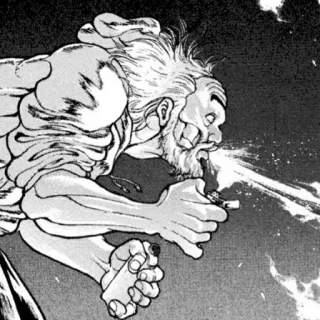 😚 Yujiro Hanma Baki Anime, Manga, Muskulös, Kampf, Zigarette telegram sticker