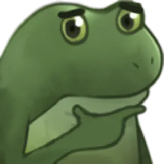 👨‍⚕️ frog, thinking, meme, contemplative, green telegram sticker