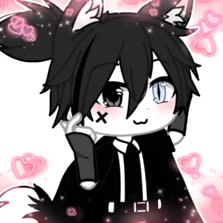 💗 动漫, 角色, 狼, 中指, 手势, 贴纸, Gacha Life telegram sticker