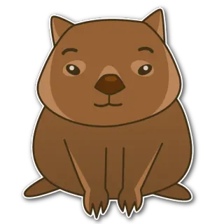 😊 Wombat, Animal, Dibujo animado, Marsupial, Fauna australiana telegram sticker