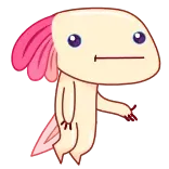 😕 axolotl, schattig, cartoon, roze, dier telegram sticker