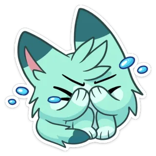 😭 gato, lindo, triste, llorando, dibujos animados, animal telegram sticker