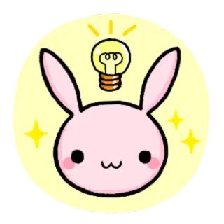 💡 lapin, ampoule, idée, mignon, kawaii, animal whatsapp sticker