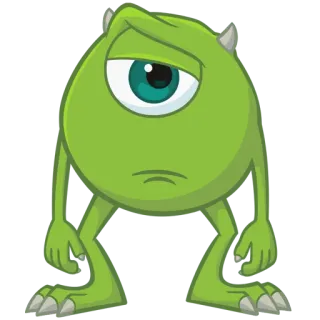 🤨 Mike Wazowski Monsters, Inc. Mike Wazowski, Disney, Pixar, Die Monster AG, Cartoon, Grün, Charakter telegram sticker