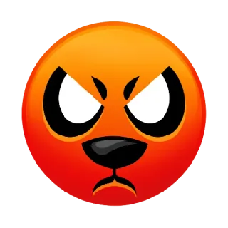 😀 bravo, emoji, rosto, irritado, vermelho whatsapp sticker