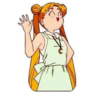 👋 Usagi Tsukino Sailor Moon sailor moon, anime, manga, usagi tsukino, cartone animato, ragazza, saluto whatsapp sticker