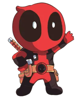 👻 Deadpool Deadpool, Marvel, Superhero, Cartoon, Chibi, Funny, Cute telegram sticker