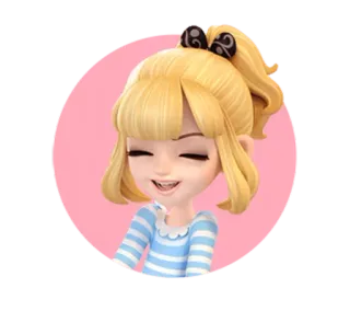 😄 мультфильм, девочка, блондинка, персонаж, стикер, веселая, милая telegram sticker