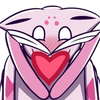 😍 cartoon, character, heart, love, cute, pink, kawaii telegram sticker