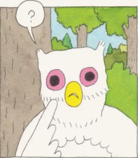 😲 burung hantu, jari tengah, gestur kasar, burung, kartun whatsapp sticker