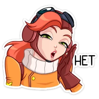 🙅‍♂️ HET ผู้หญิง, นักบิน, การ์ตูน, เครื่องบิน, ผู้หญิง, การบิน telegram sticker