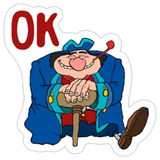 👌 OK dessin animé, personnage, ok, texte telegram sticker