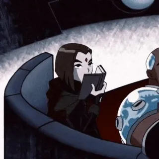 😶 Raven Teen Titans Raven, Teen Titans, supereroe, cartone animato telegram sticker