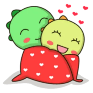 🤗 cartone animato, dinosauro, carino, amore, kawaii, cuori, amicizia whatsapp sticker