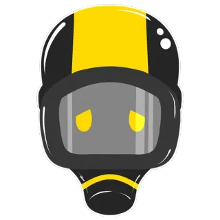 🙁 naklejka, kask, czarny, żółty, ikona, awatar telegram sticker