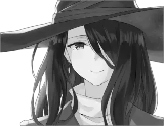 🙂 Anime, Mädchen, Frau, Hut, Manga, Porträt telegram sticker