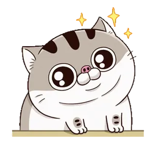 😭 Katze, Kätzchen, Tier, süß, glücklich, Sterne, Aufkleber telegram sticker