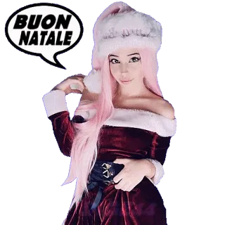 🤶 BUON NATALE natal, papai noel, menina, feriado, celebração, italiano, feliz natal telegram sticker