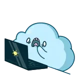 💻 cloud, cartoon, laptop, shocked, computer, worried telegram sticker