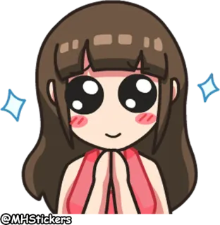 😍 @MHStickers anime, cartoon, girl, sticker, cute telegram sticker