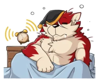 😪 gatto, sonno, sveglia, letto, cartone animato telegram sticker