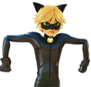 😺 Cat Noir Miraculous: Tales of Ladybug & Cat Noir cat noir, miraculous ladybug, anime, cartoon, superheld telegram sticker