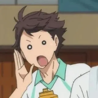 😶 Oikawa Tooru Haikyuu!! อนิเมะ, ไฮคิว, โออิคาวะ, โทโอรุ, ประหลาดใจ, ปฏิกิริยา telegram sticker