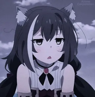 🤍 anime, catgirl, manga, cute, kawaii, girl whatsapp sticker